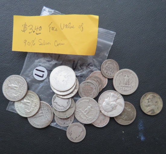 $3.40 Face Value of 90% Silver Coins
