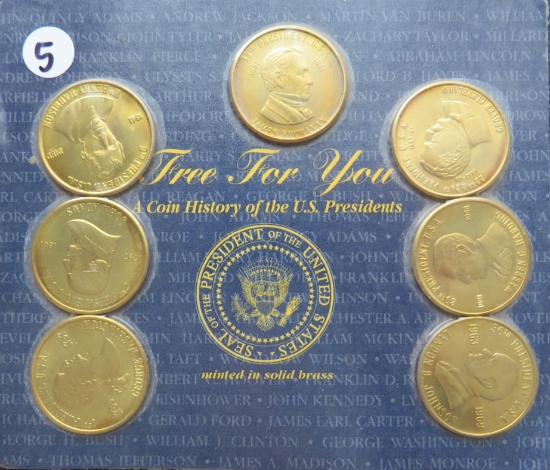 (7) Presidential Coins on Display