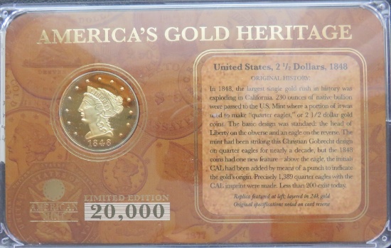 Replica US 2 1/2 Dollar Gold Coin