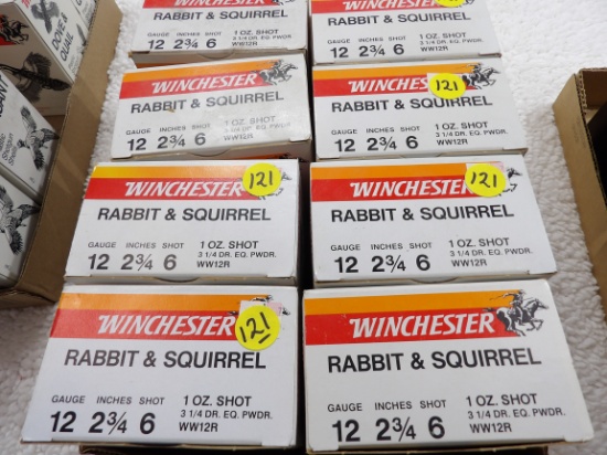 200 Rds 8 Boxes Winchester Rabbit & Squirrel 12 ga 2 3/4" 6 shot