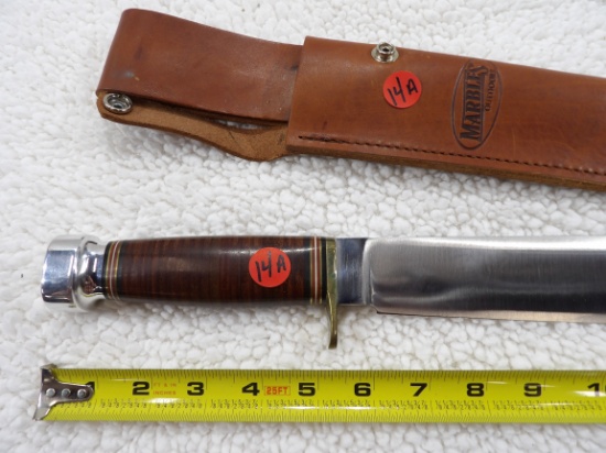 Marbles Large Fixed Blade Knife 8" Blade 15 1/2" Total Length in sheath