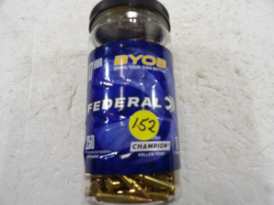 250 Rds 1 Jar Federal 17 HMR 17 gr HP