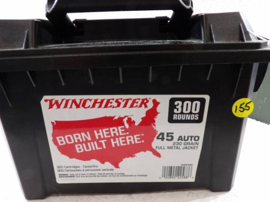 Plastic Ammo Box w/300 Rds Winchester 45 Auto 230 gr FMH