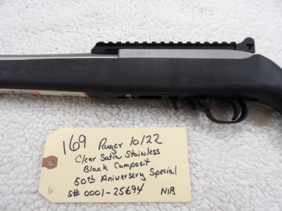 Ruger 10/22 Clear Stain Stainless & Black Composite 50th Anniversary Special NIB