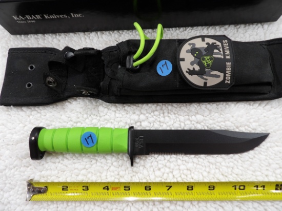 Cutco KA-Bar Fixed Blade Knife w/sheath in box 7" Blade 12" Total Length