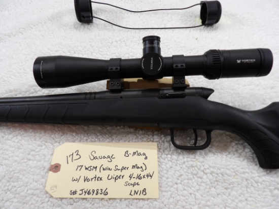 Savage B-Mag Bolt Action 17 WSM (Win Super Mag) w/Vortex Viper 4-16x44 Scope LNIB