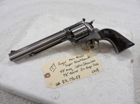 Ruger New Model Super Blackhawk 44 Mag Satin Stainless 7 1/2" Barrel in Ruger Case NIB