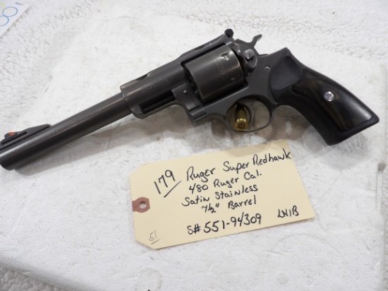 Ruger Super Redhawk 480 Ruger Cal Satin Stainless 7 1/2" Barrel in Ruger Case LNIB