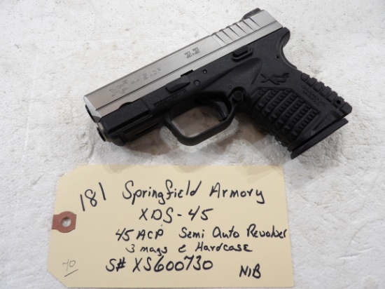 Springfield Armory XDS-45 45 ACP Semi Auto Pistol, 3.3" Barrel Bi-Tone 1 Mag & 2 Extended Mags, Back