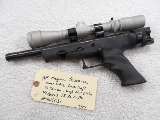 Magnum Research SSP91 Lone Eagle Single Shot Pistol 22-250 Cal w/Burris 2.5-7x Scope w/box