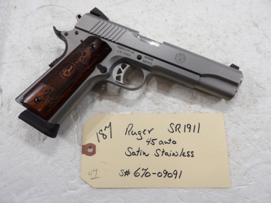 Ruger SR1911 45 Auto Satin Stainless Good Condition