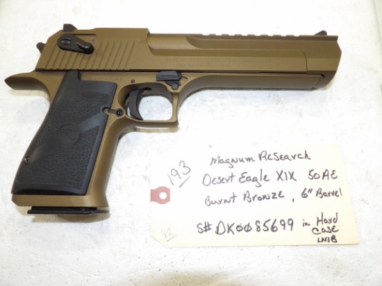 Magnum Research Desert Eagle XIX 50 AE Cal Burnt Bronze 6" Barrel LNIB