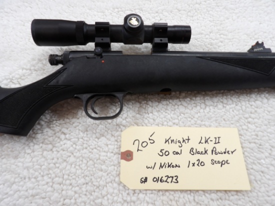 Knight LK-II 50 Cal Black Powder w/Nikon NO. 6465 1.x20 Scope