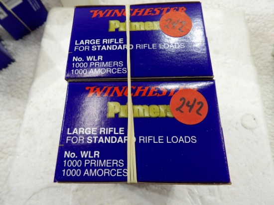 2 Boxes 2000 Count Large Rifle Primers NO. WLR
