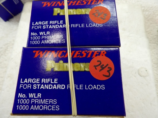 2 Boxes 2000 Count Large Rifle Primers NO. WLR