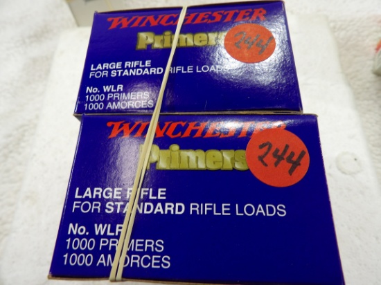 2 Boxes 2000 Count Large Rifle Primers NO. WLR