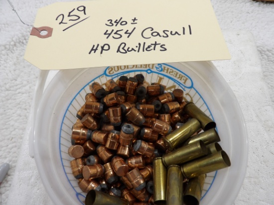 Approx 340 454 Casull HP Bullets