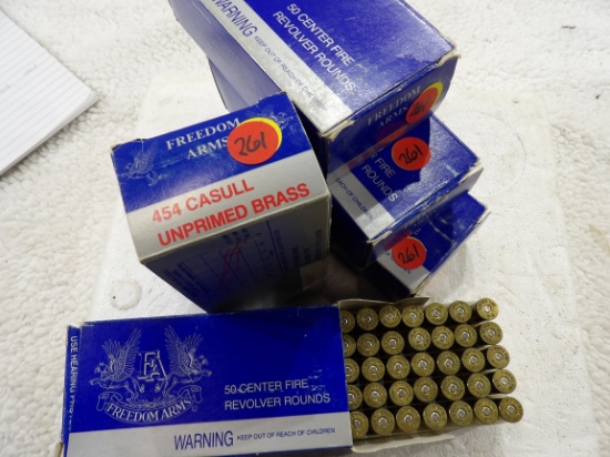 250 Rds 5 Boxes 454 Casull Brass Cases
