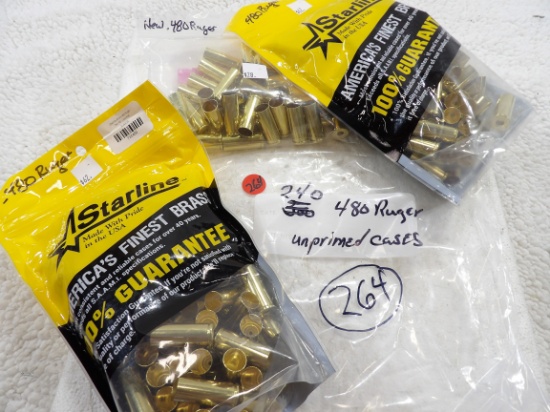 240 Rds 480 Ruger Unprimed Cases NEW