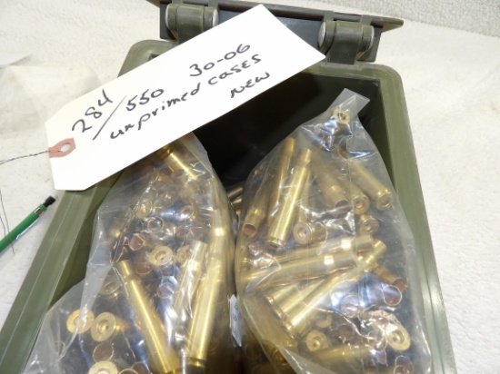 550 Ct 30-06 Unprimed Cases in Plastic Ammo Case NEW