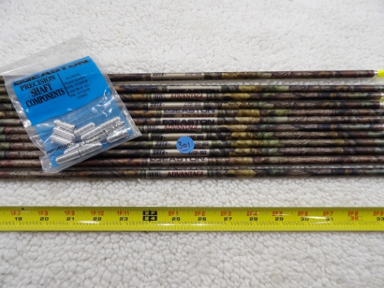 12 Ct Easton Advantage XX75 Arrow Shafts w/Nocks & Inserts 35" Timber Pattern