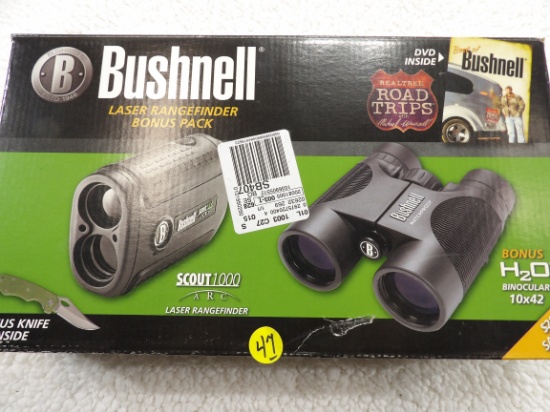 Bushnell Rangefinder & Binocular Bonus Pack Scout 2000 ARC Rangfinder & H2O 10x42 Binocular LNIB