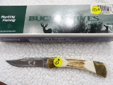 Buck 110 Deer Profile 4? Folding Knive w/sheath NIB