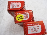 300 Rds 3 Boxes Hornady 30 Cal 170 & 180 gr Flat Point & BRSP Bullets
