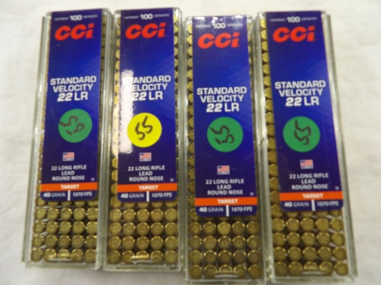 400 Rds 4 Boxes CCI 22 LR Round Nose