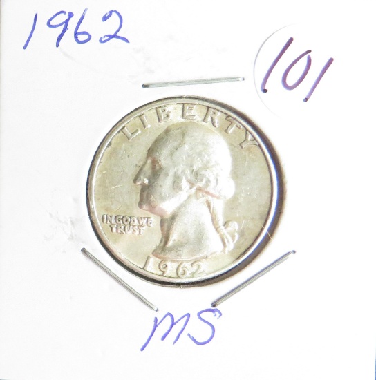 1962- Washington Quarter