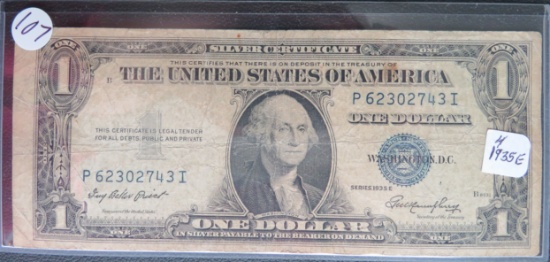 1935-E $1.00 Blue Seal Silver Certificate