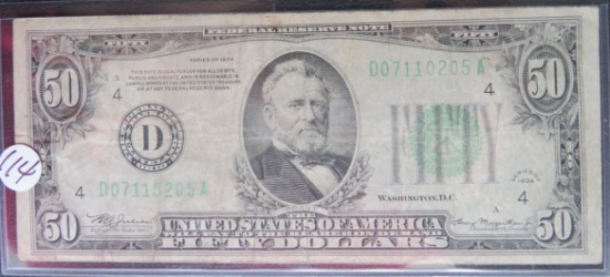 1934- $50.00 Dollar Federal Reserve Note