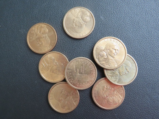 (8) 2000 P & D Sacagawea Dollar Coins