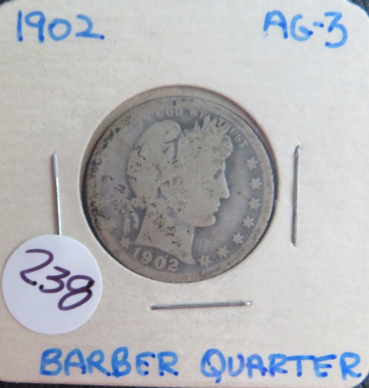1902- Barber Quarter