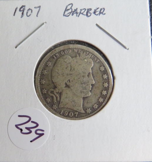 1907- Barber Quarter