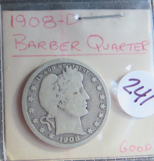 1908-O Barber Quarter
