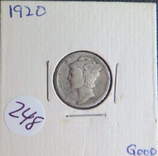 1920- Mercury Dime