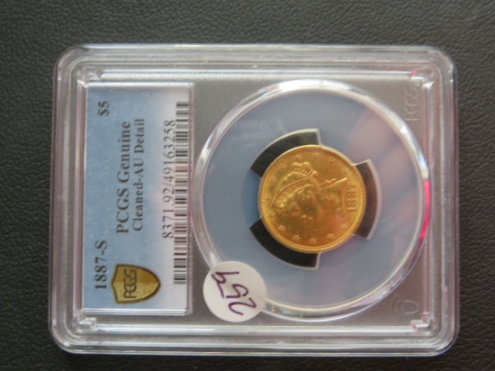 1887- S PCGS Genuine Liberty $5 Gold Coin