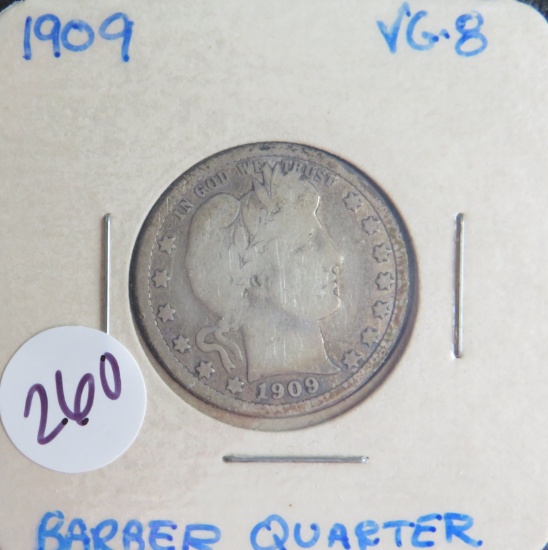 1909- Barber Quarter