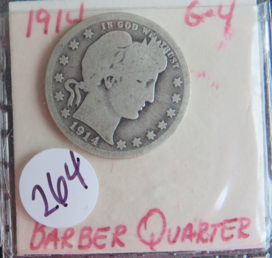 1914- Barber Quarter