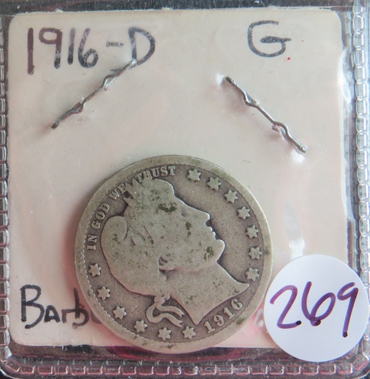 1916-D Barber Quarter