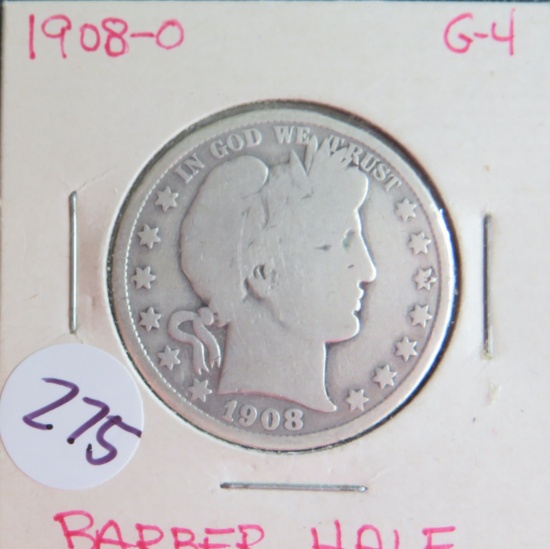 1908- O Barber Half