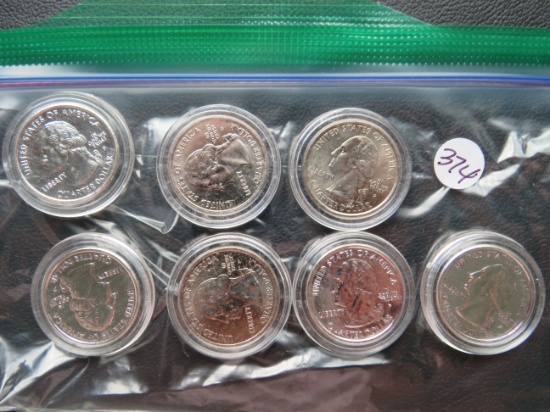 (7) Mixed Date Washington State Quarters