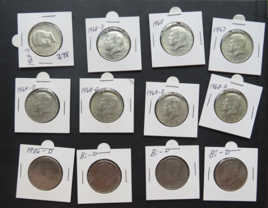 (24) Mixed Dates Kennedy Half Dollars