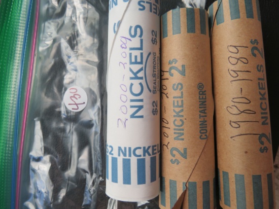 3 rolls 1980-2019 Nickels