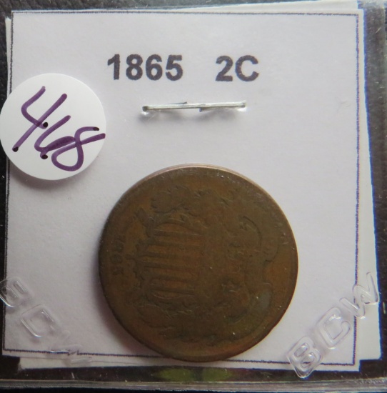 1865- Two Cent Coin