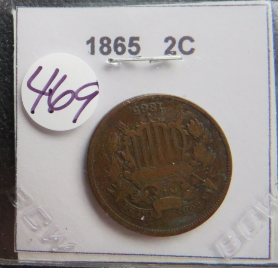 1865- Two Cent Coin