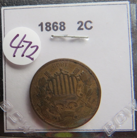 1868- Two Cent Coin