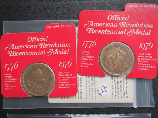 (2) Nebraska Bicentennial Metals