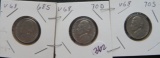 1968-S, 1970-D, 1970-S Jefferson Nickels